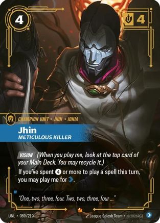 Jhin - Meticulous Killer (089/219) - Unleashed Foil | Grognard Games
