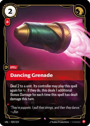 Dancing Grenade (020/219) - Unleashed Foil | Grognard Games