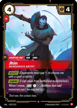 Jhin - Murderous Artist (022/219) - Unleashed Foil | Grognard Games