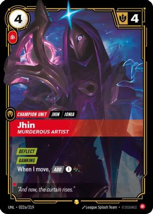 Jhin - Murderous Artist (Alternate Art) (022a/219) - Unleashed Foil | Grognard Games