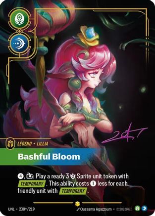 Lillia - Bashful Bloom (Signature) (230*/219) - Unleashed Foil | Grognard Games
