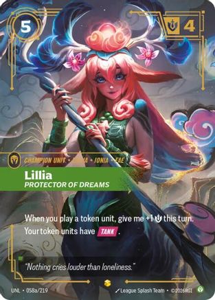 Lillia - Protector of Dreams (Alternate Art) (058a/219) - Unleashed Foil | Grognard Games