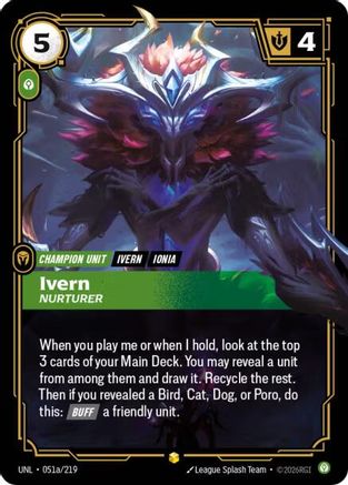 Ivern - Nurturer (Alternate Art) (051a/219) - Unleashed Foil | Grognard Games