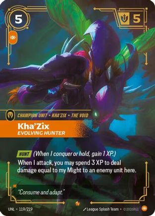 Kha'Zix - Evolving Hunter (119/219) - Unleashed Foil | Grognard Games