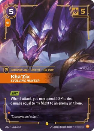 Kha'Zix - Evolving Hunter (Alternate Art) (119a/219) - Unleashed Foil | Grognard Games
