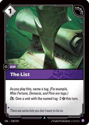 The List (138/219) - Unleashed Foil | Grognard Games