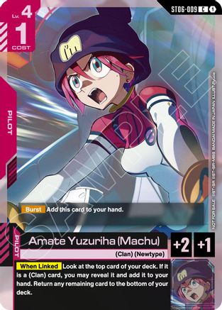 Amate Yuzuriha (Machu) (World Championship Regionals 26-27 Season 1) - Gundam Promotional Cards (ST06-009) Holofoil | Grognard Games