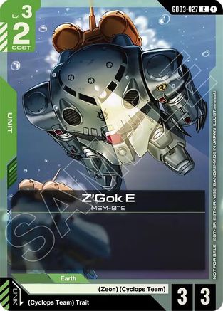 Z'Gok E (WCS26-27 Participation Pack Vol.1) - Gundam Promotional Cards (GD03-027) Holofoil | Grognard Games