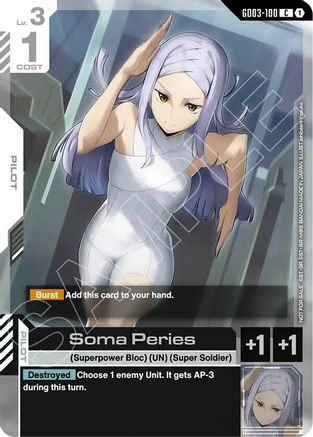Soma Peries (WCS26-27 Participation Pack Vol.1) - Gundam Promotional Cards (GD03-100) Holofoil | Grognard Games