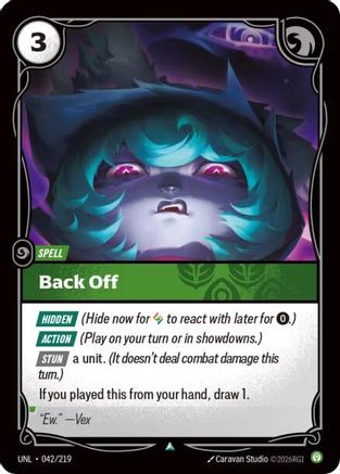 Back Off (042/219) - Unleashed | Grognard Games