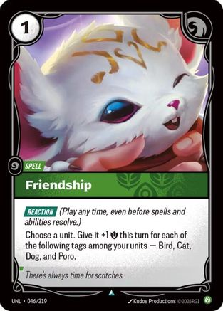 Friendship (046/219) - Unleashed Foil | Grognard Games
