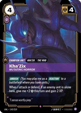 Kha'Zix - Mutating Horror (143/219) - Unleashed Foil | Grognard Games
