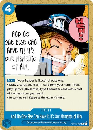 And No One Else Can Have It! It's Our Memento of Him (OP15-054) - Adventure on Kami's Island | Grognard Games