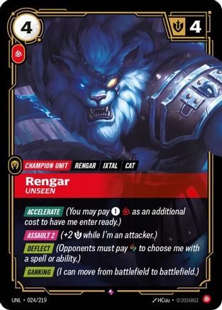 Rengar - Unseen (024/219) - Unleashed Foil | Grognard Games