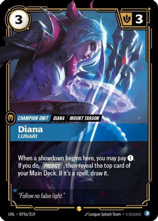 Diana - Lunari (Alternate Art) (079a/219) - Unleashed Foil | Grognard Games