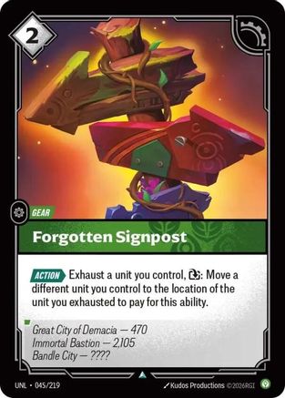 Forgotten Signpost (045/219) - Unleashed Foil | Grognard Games