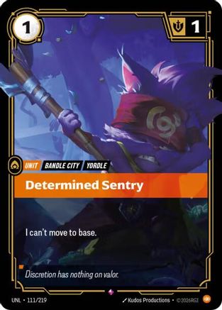 Determined Sentry (111/219) - Unleashed Foil | Grognard Games