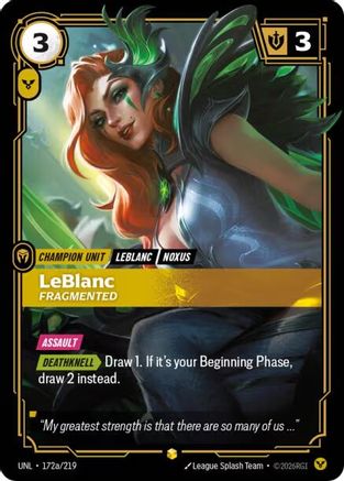 LeBlanc - Fragmented (Alternate Art) (172a/219) - Unleashed Foil | Grognard Games