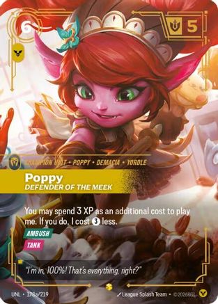 Poppy - Defender of the Meek (Alternate Art) (178a/219) - Unleashed Foil | Grognard Games