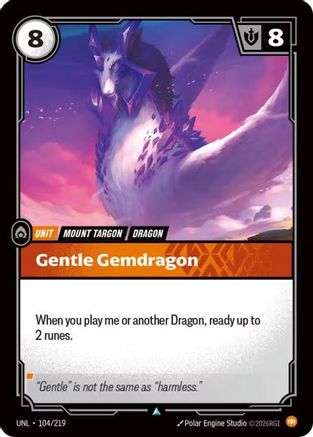 Gentle Gemdragon (104/219) - Unleashed Foil | Grognard Games