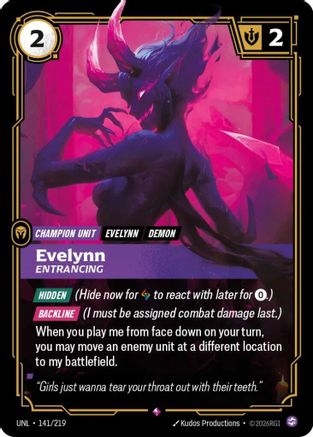 Evelynn - Entrancing (141/219) - Unleashed Foil | Grognard Games