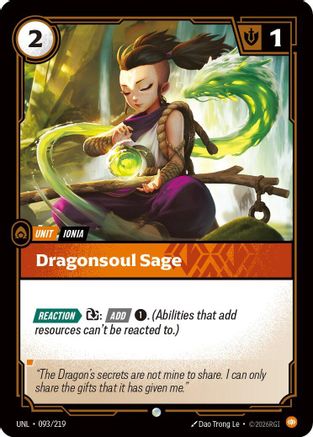 Dragonsoul Sage (093/219) - Unleashed Foil | Grognard Games