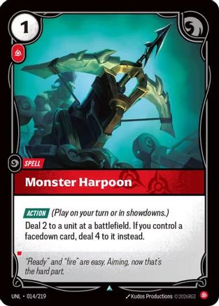 Monster Harpoon (014/219) - Unleashed Foil | Grognard Games