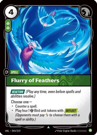 Flurry of Feathers (044/219) - Unleashed Foil | Grognard Games