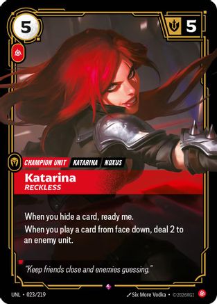 Katarina - Reckless (023/219) - Unleashed Foil | Grognard Games