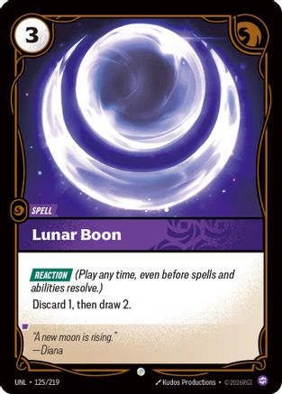 Lunar Boon (125/219) - Unleashed Foil | Grognard Games