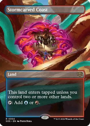 Stormcarved Coast (Borderless) (SOS-304) - Secrets of Strixhaven Foil | Grognard Games