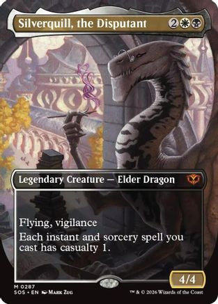 Silverquill, the Disputant (Borderless) (SOS-287) - Secrets of Strixhaven Foil | Grognard Games