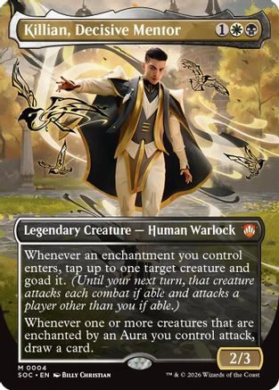 Killian, Decisive Mentor (Borderless) (SOC-004) - Commander: Secrets of Strixhaven | Grognard Games