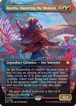 Rootha, Mastering the Moment (Borderless) (SOC-008) - Commander: Secrets of Strixhaven Foil | Grognard Games