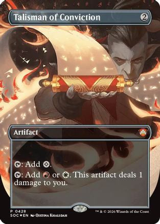 Talisman of Conviction (Borderless) (SOC-428) - Commander: Secrets of Strixhaven Foil | Grognard Games