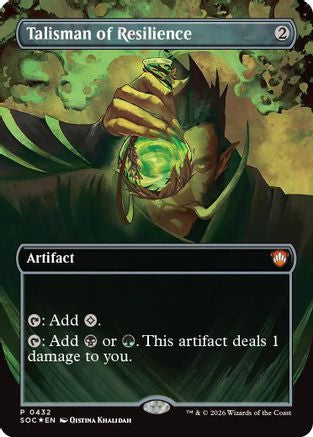 Talisman of Resilience (Borderless) (SOC-432) - Commander: Secrets of Strixhaven Foil | Grognard Games