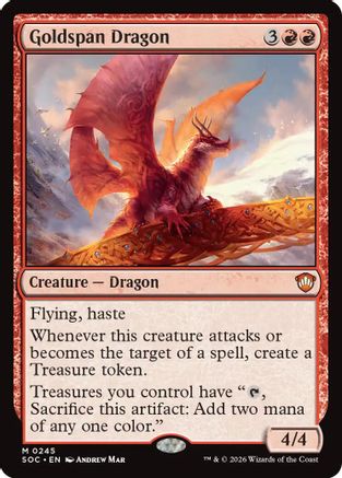 Goldspan Dragon (SOC-245) - Commander: Secrets of Strixhaven | Grognard Games