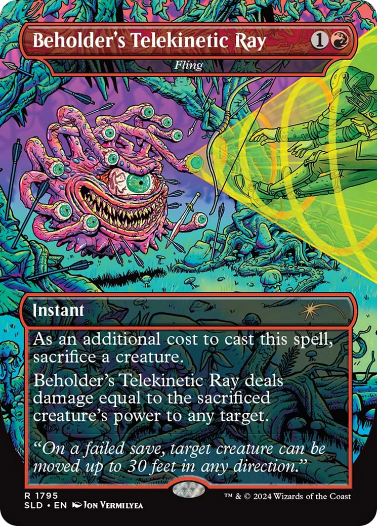 Fling (SLD-1795) - Secret Lair Drop / Beholder's Telekinetic Ray (Borderless) Foil | Grognard Games