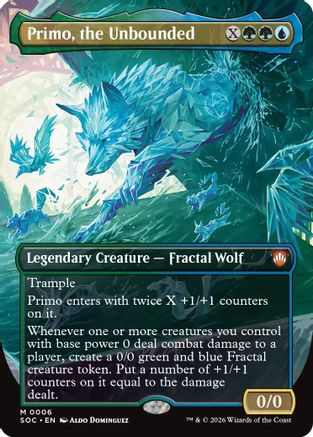 Primo, the Unbounded (Borderless) (SOC-006) - Commander: Secrets of Strixhaven Foil | Grognard Games