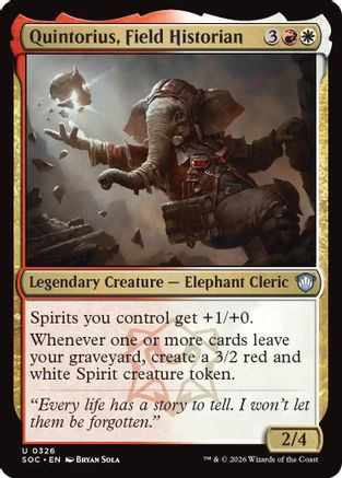 Quintorius, Field Historian (SOC-326) - Commander: Secrets of Strixhaven | Grognard Games