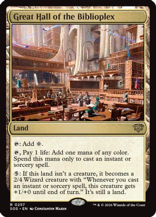 Great Hall of the Biblioplex (SOS-257) - Secrets of Strixhaven Foil | Grognard Games