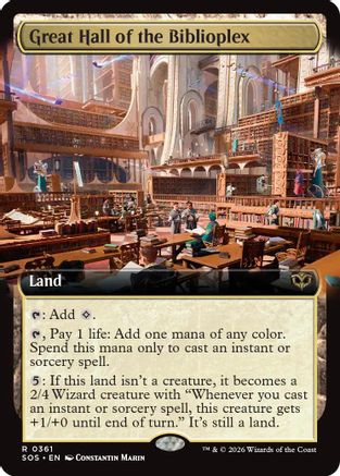 Great Hall of the Biblioplex (Extended Art) (SOS-361) - Secrets of Strixhaven | Grognard Games