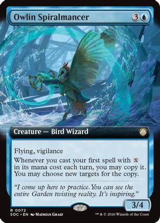 Owlin Spiralmancer (Extended Art) (SOC-072) - Commander: Secrets of Strixhaven | Grognard Games