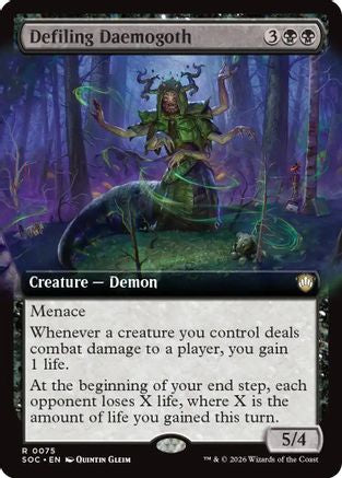 Defiling Daemogoth (Extended Art) (SOC-075) - Commander: Secrets of Strixhaven | Grognard Games