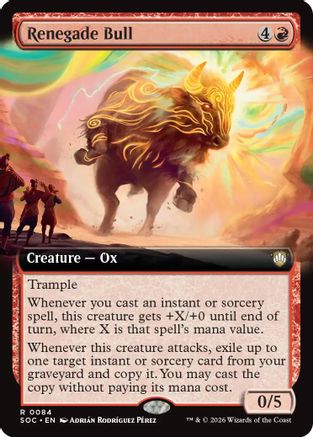 Renegade Bull (Extended Art) (SOC-084) - Commander: Secrets of Strixhaven | Grognard Games