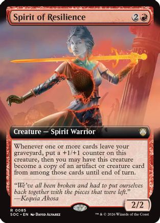 Spirit of Resilience (Extended Art) (SOC-085) - Commander: Secrets of Strixhaven | Grognard Games