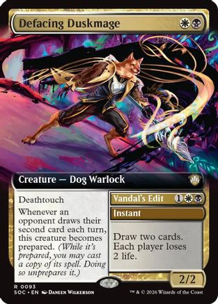 Defacing Duskmage (Extended Art) (SOC-093) - Commander: Secrets of Strixhaven | Grognard Games