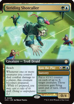 Striding Shotcaller (Extended Art) (SOC-098) - Commander: Secrets of Strixhaven | Grognard Games