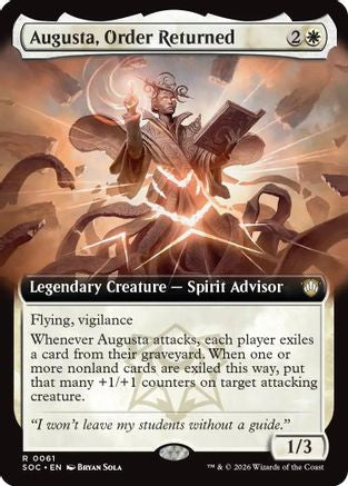 Augusta, Order Returned (Extended Art) (SOC-061) - Commander: Secrets of Strixhaven | Grognard Games