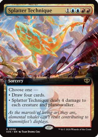 Splatter Technique (Extended Art) (SOS-356) - Secrets of Strixhaven Foil | Grognard Games